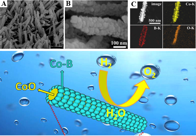 In-situ synthesis of cobalt boride nanoarrays: a highly efficient electrocatalytic catalyst for total water splitting